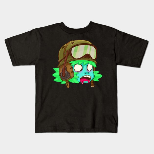 Zombie Tanker Head Kids T-Shirt by exeivier